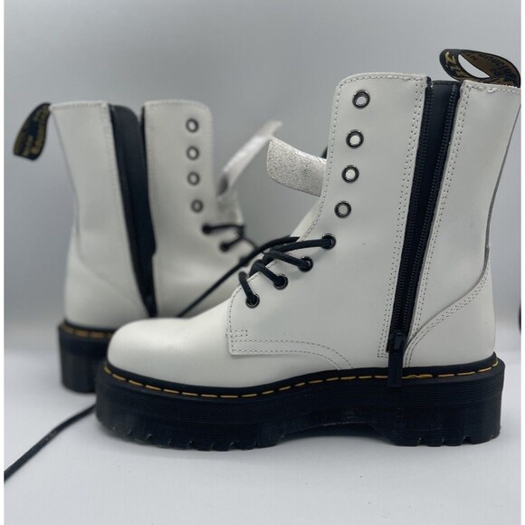 Dr Martens Jadon Boots Unisex Leather Boot Platform Lace Up White Smooth US 9 main image 9